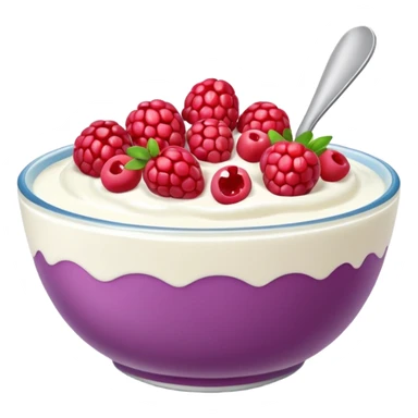 create a bowl with iogurt and berries emoji ios style  sticker