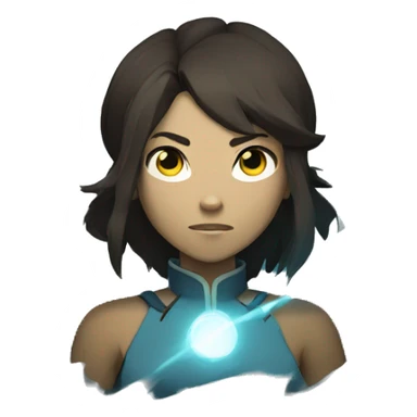 Avatar korra in the avatar state with glowing white eyes  sticker