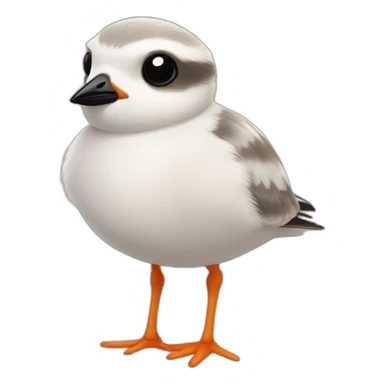 Piping plover cute fluffy sticker