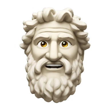 Ancient Greek King Odysseus Statue Face Only, Laughing, Off-white sticker