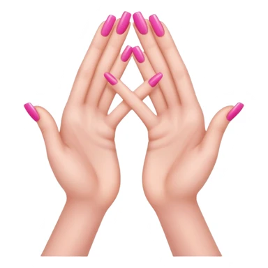 hands with long pink nails doing a hand heart like this 🫶🏼 sticker