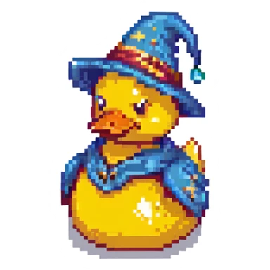 rubber duck with wizard hat sticker