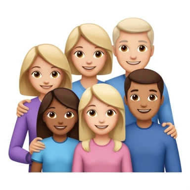 family posing for photo sticker