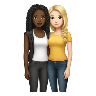 White girl And black girl bff  sticker
