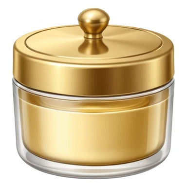 Produtos de beleza delicado com tampa dos potes dourados e fundo transparente pra usar como figurinha sticker