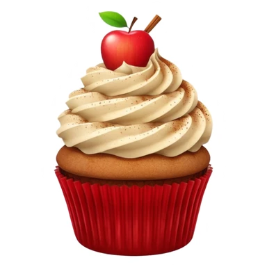 cupcake with cinnamon chai dust and apple on top sticker