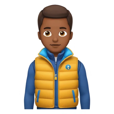 brown skin man with puffer vest sticker