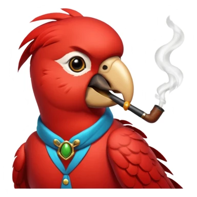 red parrot smoking pipe sticker