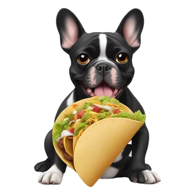 French bulldog eating tacos sticker