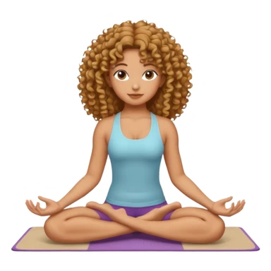 A curly girl doing yoga sticker