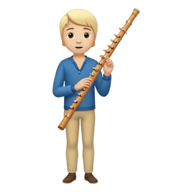 blonde man playing flute full body sticker
