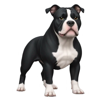 99% Black American Bully with chest markings sticker