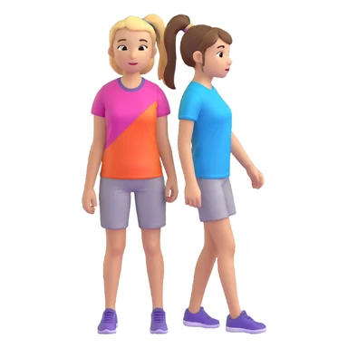 niña con coleta, con camiseta colorida sticker