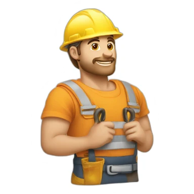 travailleur construction heureux sticker