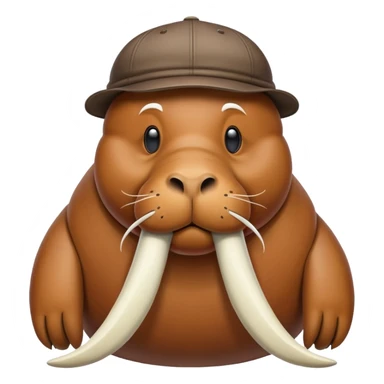 Walrus wearing a cap sticker