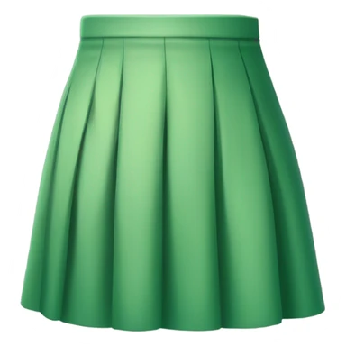 Realistic A-line high waisted green pleated mini skirt, isolated sticker