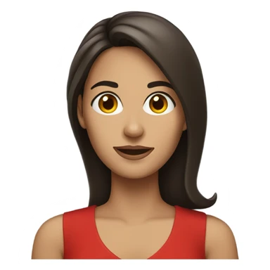 Brunette women in a red dress sticker