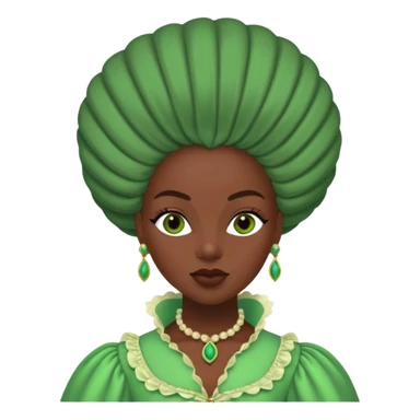 marie Antoinette green fashion dark skinned woman sticker