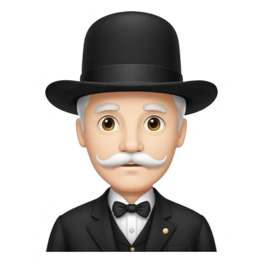very big white moustachhe and typical 1900 black elegant clothes and hat . politician pose sticker