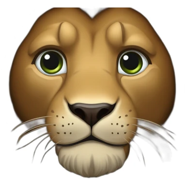 Lion crinière noire fourrure marron yeux verts   sticker