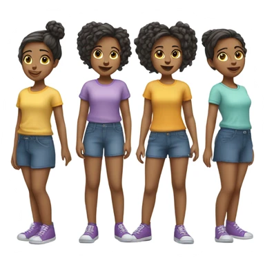 Quadruplet girls sticker