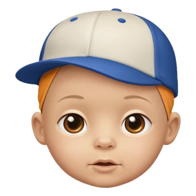 bald baby with baseball hat sticker