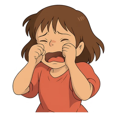 ghibli style girl crying sticker