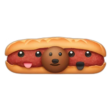 two meatballs and a sausage in the middle sticker