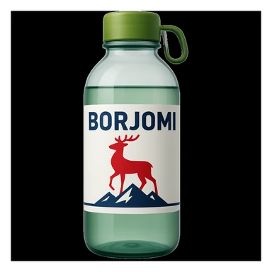 Borjomi water bottle emoji with label sticker