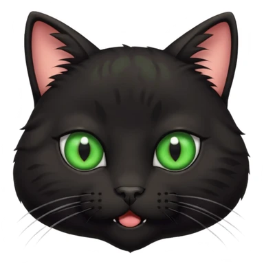 A black three-eyed cat with an eye in its forehead with a surprised expression sticker