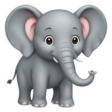 cute grey elephant with large ears and trunk sticker