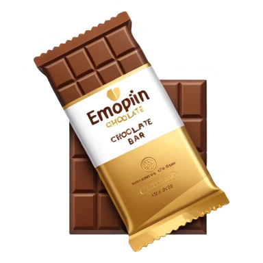 Vertical Chocolate bar packaging, front view sticker