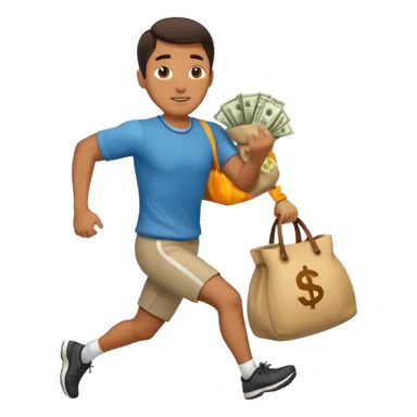 Man running with moneybag sticker