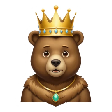 bear wearing crown sticker
