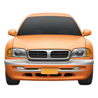 car facing forward, orange sticker