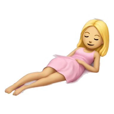 Blonde girl sleeping in pink bed sticker