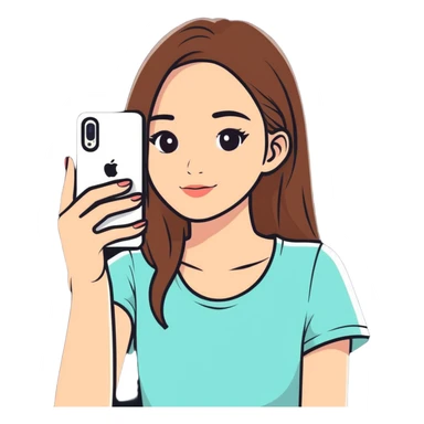 girl taking a selfie sticker