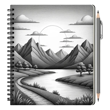 a pencil drawing in a notebook  sticker