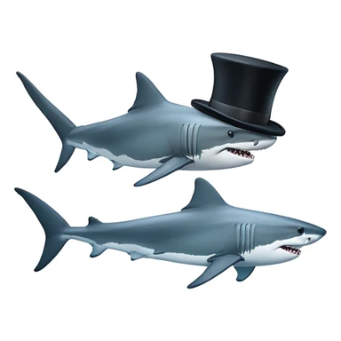 Great white shark with a top hat and a monocle ￼ sticker