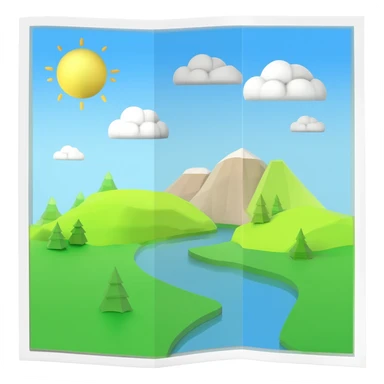 White theme paper 3d Google maps sticker