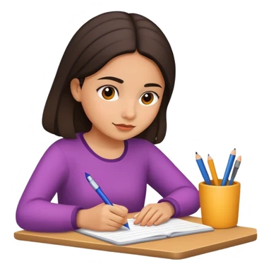 Chica escríbiendo sticker