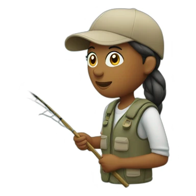 Women fishing sticker