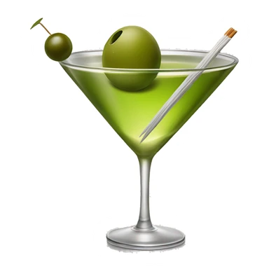 Martini glass with a olive on a toothpick  sticker