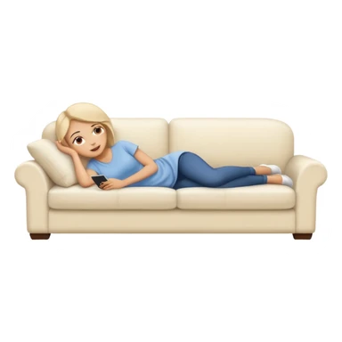 Women lying on a white sofa  sticker