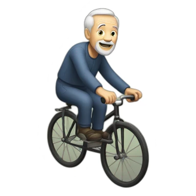 Old man unicycling sticker