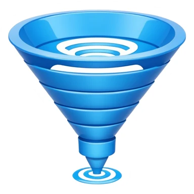 futuristic blue sales funnel with 6 levels sticker