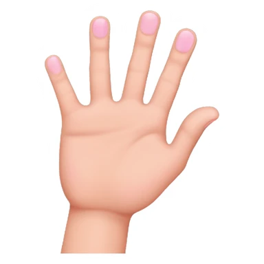 hand with index middle and ring finger extended, but not the thumb and pink sticker