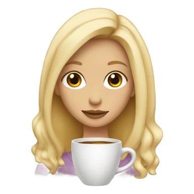 Blonde girl drinking coffee hazel eyes sticker