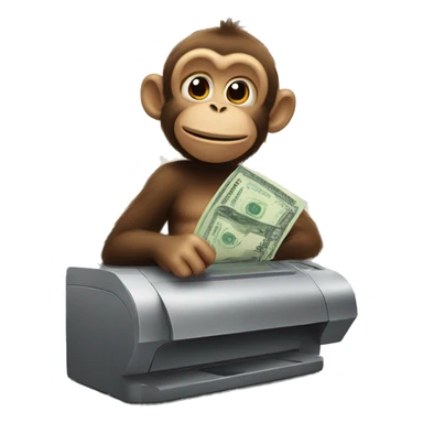 Monkey behind the cash register sticker