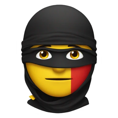 emoji like a ninja- colors black, red, yellow like german flag sticker